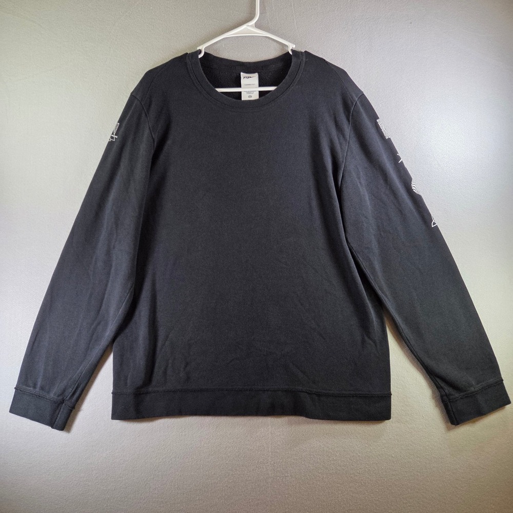 Nike Yoga Therma-FIT Black Graphic Long Sleeve Crewneck Sweatshirt Mens Small